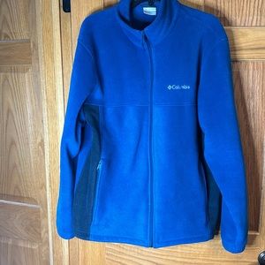 Columbia Full Zip Fleece Jacket, Long Sleeve, Zip Pockets, Large